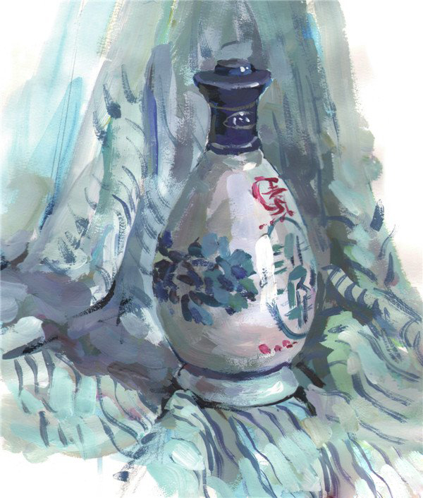 水粉圆形白瓶的画法步骤6.jpg
