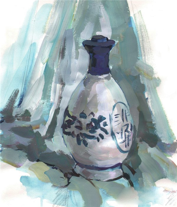 水粉圆形白瓶的画法步骤5.jpg
