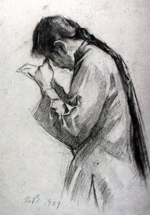靳尚谊素描头像 靳尚谊素描头像